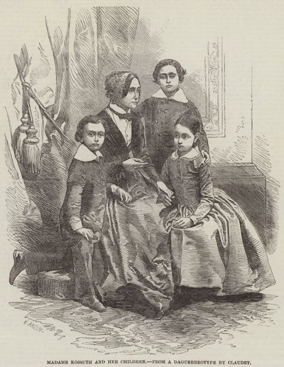 Madame Kossuth and her Children by Henry Anelay
